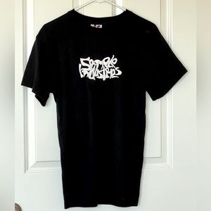 Sample Industries Men Medium Graffiti Black Cotton T Shirt Streetwear